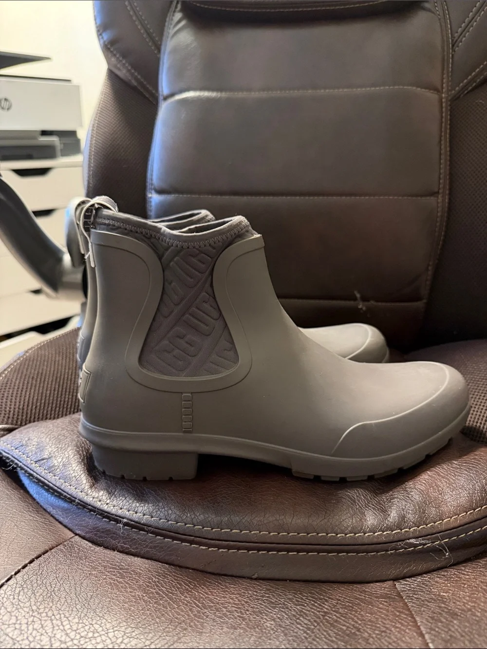 UGG Taupe Chelsea Waterproof Rain Ankle Boots